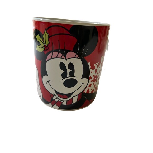 Disney Mickey And Minnie Mouse Christmas Large 24 oz. Ceramic Jumbo Mugs - Picture 2 of 16